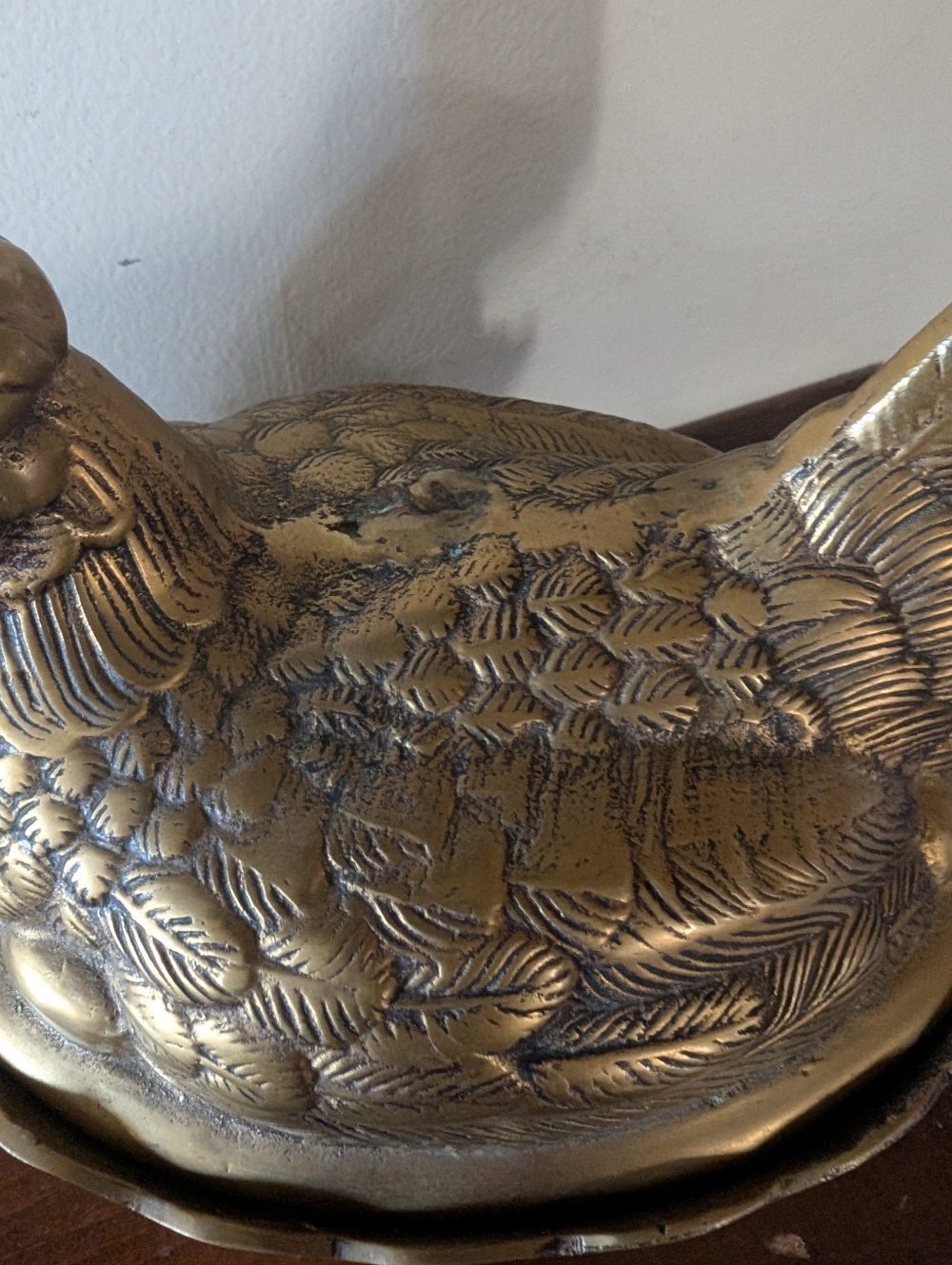 Rare Vintage Brass Hen on Nest Lidded Candy Dish - Mid Century One Of A Kind MCM - Picture 12 of 16
